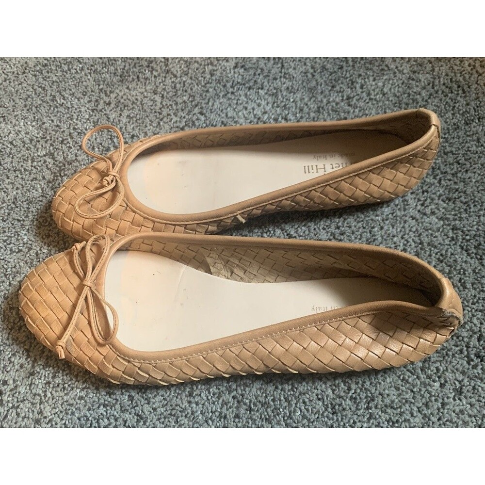 Garnet Hill tan leather ballerina flats made in Italy size 7 1/2 - Picture 3 of 5